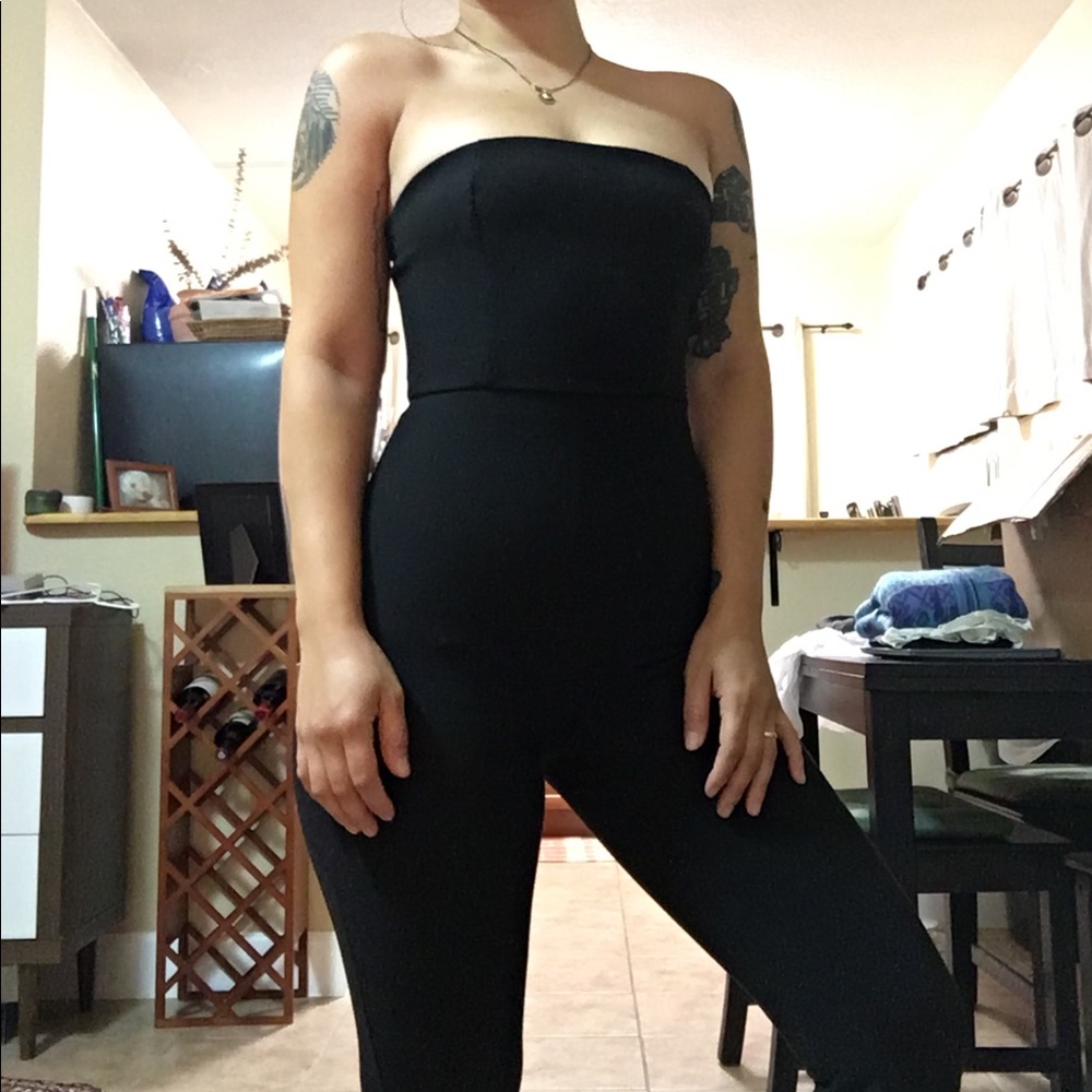 Black ribbed jumpsuit
